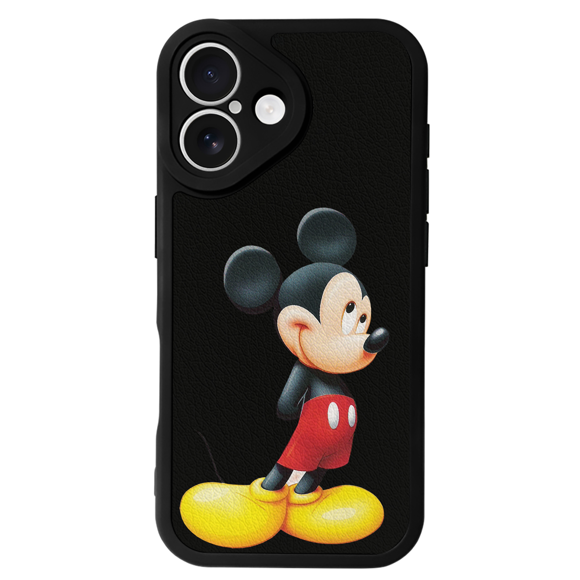 （画像用） ミッキーマウス Mickey Mouse 【iPhone 16シリーズ対応】シリコンスマホケース（レザー調） 材質：シリコン